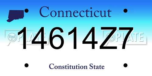 14614Z7 Connecticut License Plate