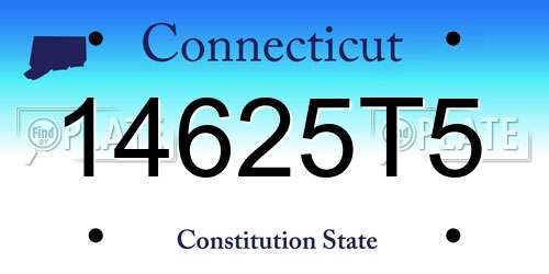 14625T5 Connecticut License Plate