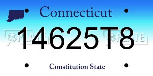 14625T8 Connecticut License Plate
