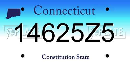 14625Z5 Connecticut License Plate