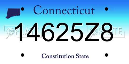 14625Z8 Connecticut License Plate