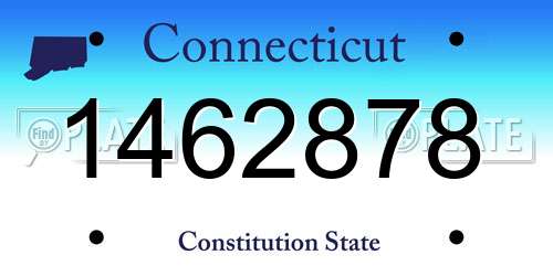 1462878 Connecticut License Plate