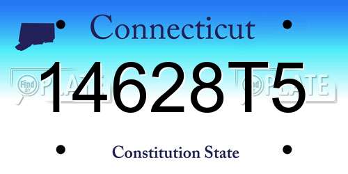14628T5 Connecticut License Plate