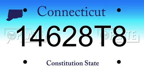 14628T8 Connecticut License Plate