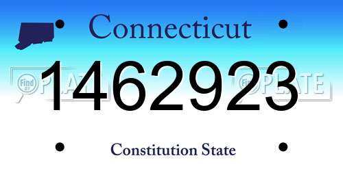 1462923 Connecticut License Plate