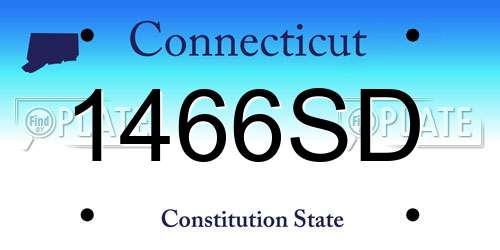 1466SD Connecticut License Plate