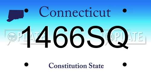 1466SQ Connecticut License Plate