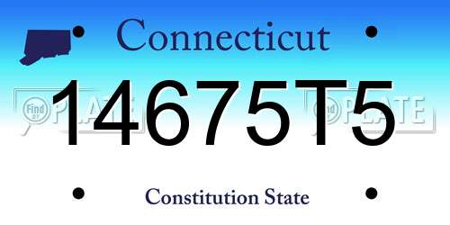 14675T5 Connecticut License Plate