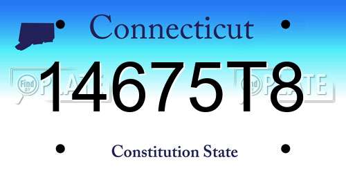 14675T8 Connecticut License Plate