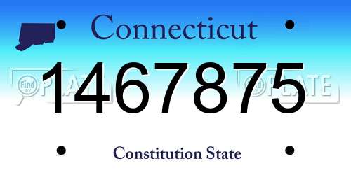 1467875 Connecticut License Plate