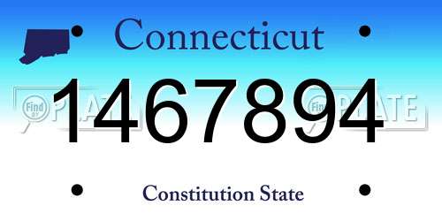 1467894 Connecticut License Plate