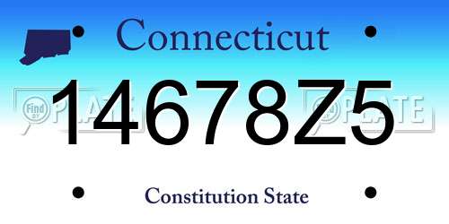 14678Z5 Connecticut License Plate