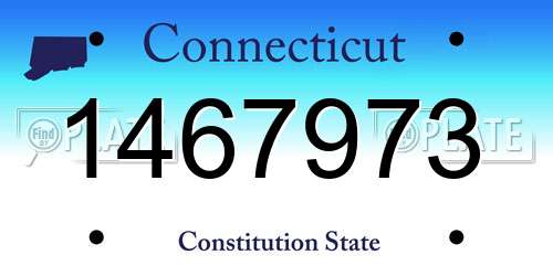 1467973 Connecticut License Plate