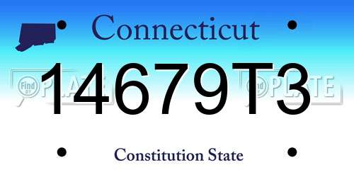 14679T3 Connecticut License Plate