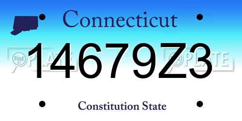 14679Z3 Connecticut License Plate