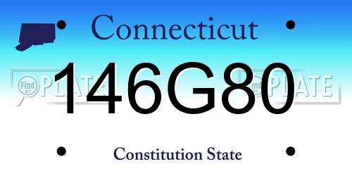 146G80 Connecticut License Plate