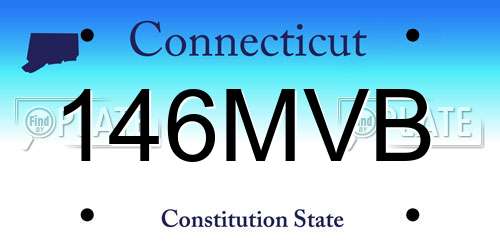 146MVB Connecticut License Plate