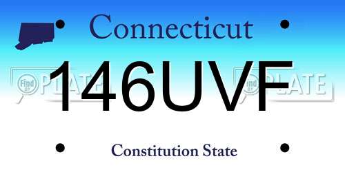 146UVF Connecticut License Plate