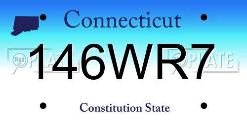 146WR7 Connecticut License Plate