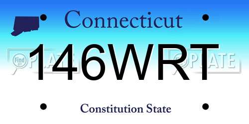 146WRT Connecticut License Plate