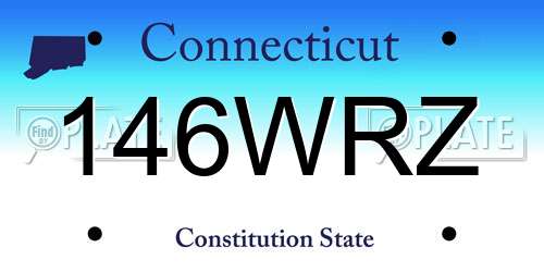 146WRZ Connecticut License Plate