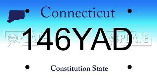 146YAD Connecticut License Plate