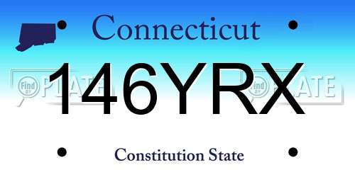 146YRX Connecticut License Plate