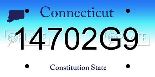 14702G9 Connecticut License Plate