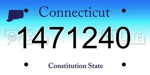 1471240 Connecticut License Plate