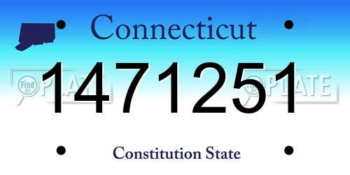 1471251 Connecticut License Plate