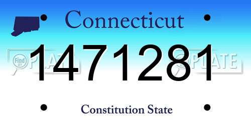 1471281 Connecticut License Plate