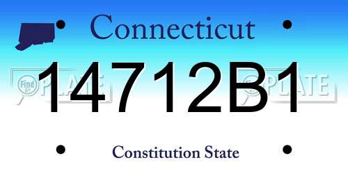 14712B1 Connecticut License Plate