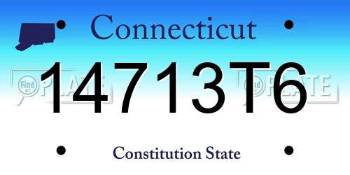 14713T6 Connecticut License Plate