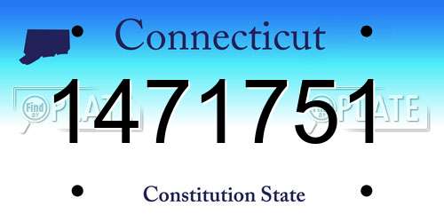 1471751 Connecticut License Plate