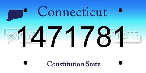 1471781 Connecticut License Plate