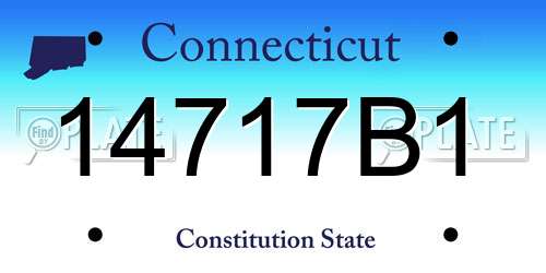 14717B1 Connecticut License Plate