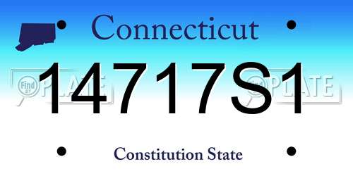 14717S1 Connecticut License Plate