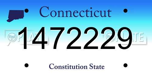 1472229 Connecticut License Plate