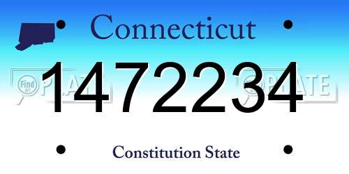 1472234 Connecticut License Plate