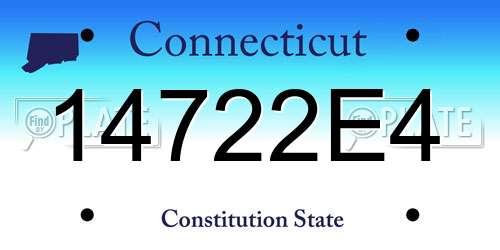 14722E4 Connecticut License Plate