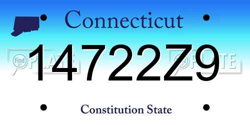 14722Z9 Connecticut License Plate