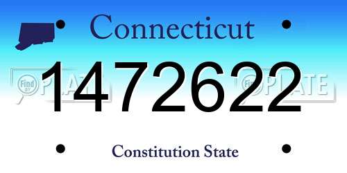 1472622 Connecticut License Plate