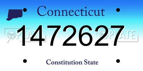 1472627 Connecticut License Plate