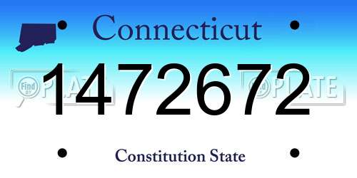 1472672 Connecticut License Plate