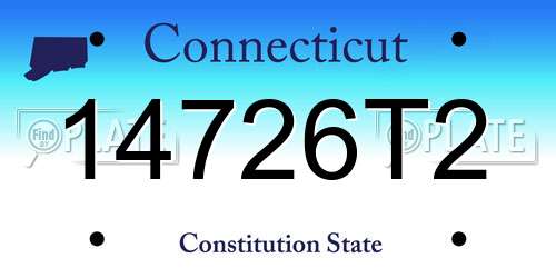 14726T2 Connecticut License Plate