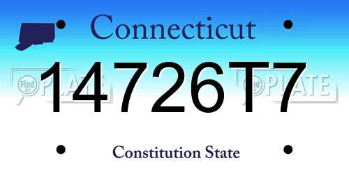 14726T7 Connecticut License Plate
