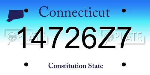 14726Z7 Connecticut License Plate