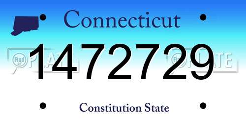 1472729 Connecticut License Plate