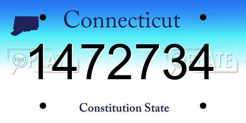 1472734 Connecticut License Plate