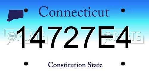 14727E4 Connecticut License Plate
